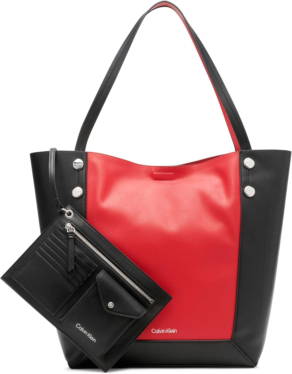 

Сумка-тоут Calvin Klein Quinn North/South, Poppy/Black, Черный, Сумка-тоут Calvin Klein Quinn North/South, Poppy/Black