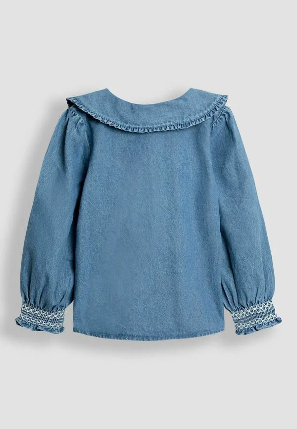 Блузка прямого кроя с воротником-рюшами Jojo Maman Bébé, Blue — фото 2
