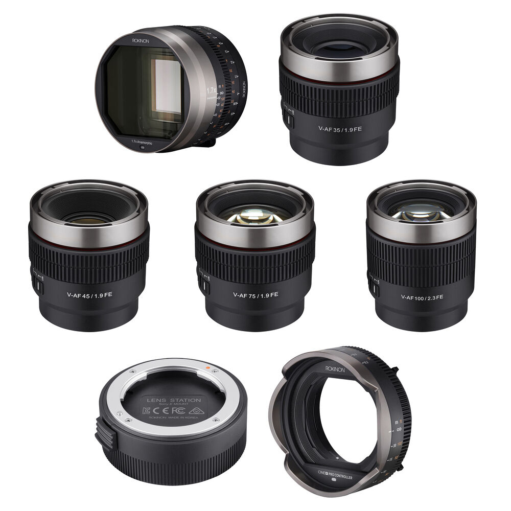 

Полнокадровый анаморфотный комплект Rokinon Cine AF из 4 объективов с профессиональным контроллером и станцией для объективов (Sony E)