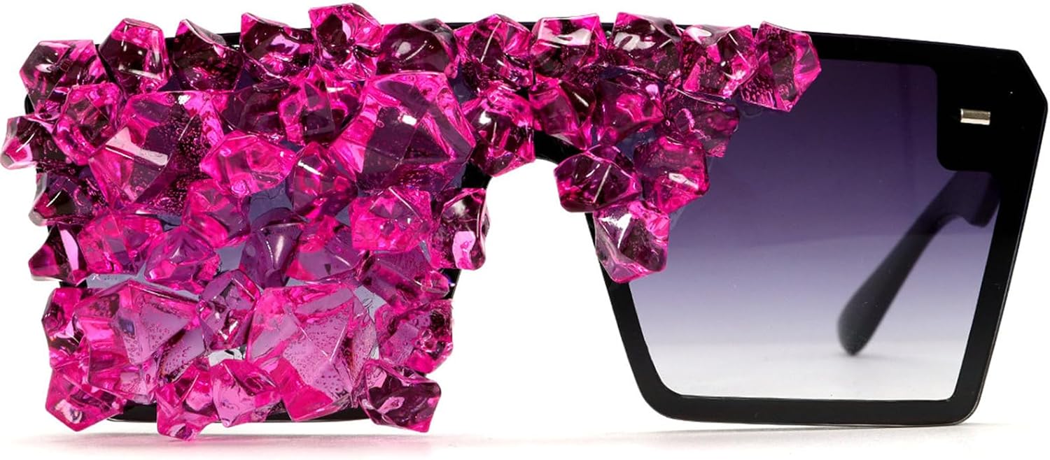 

Willochra — большие солнцезащитные очки со стразами для женщин, модные очки в стиле Y2K, роскошные солнцезащитные очки с защитой от УФ-излучения UV400, винтажные, с плоской верхней частью, футуристические солнцезащитные очки, C3