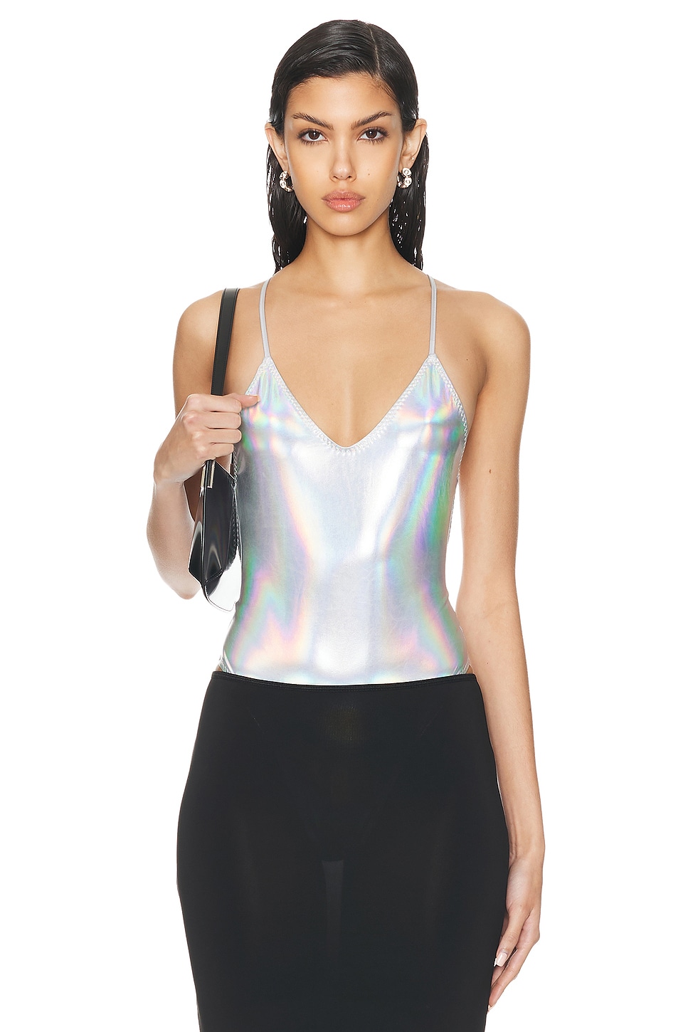 

Боди Fara Slip Mio с низкой спинкой Norma Kamali, цвет Hologram