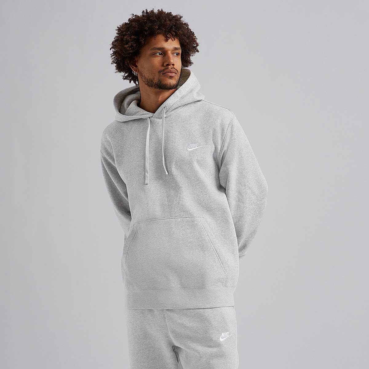 Худи NSW CLUB FLEECE HOODY Nike, цвет Mineral/Mineral/Weiß — фото 3