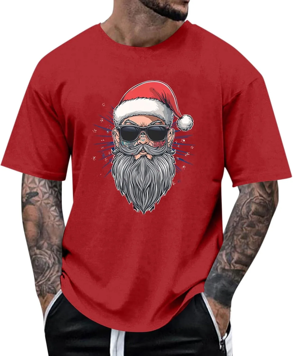 

Футболка мужская с принтом Санта Sdeycui