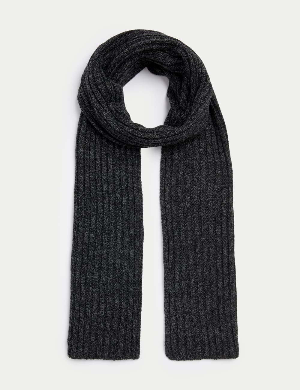 

Вязаный фактурный шарф Marks & Spencer, цвет Charcoal mix