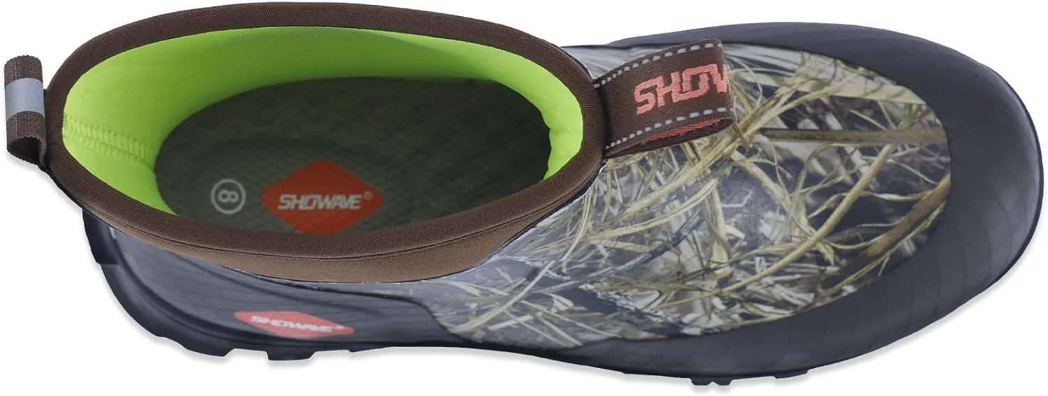 

Мужские короткие резиновые сапоги Showave, водонепроницаемые с утеплителем, рабочие сапожки с удобной спортивной подошвой