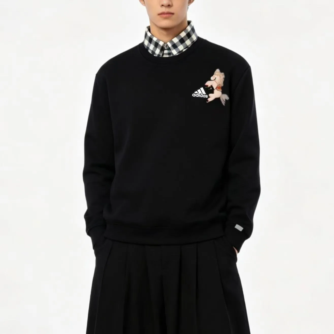 Adidas LABEL Свитшот Unisex Black Lapel Moderate — фото 4