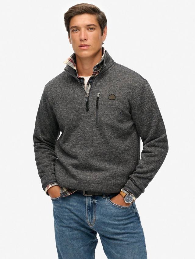 

Свитер Storm Fleece с полумолнией Superdry, Storm Charcoal Grey