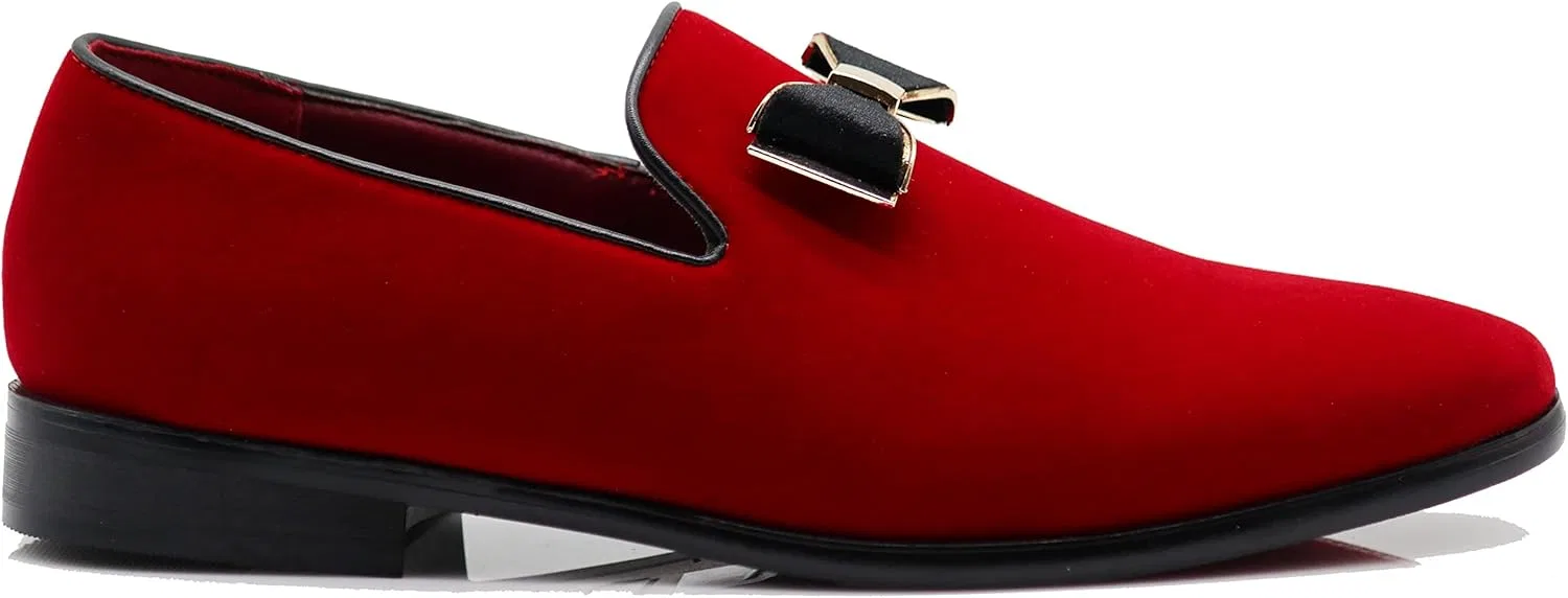 Винтажные однотонные бархатные лоферы Enzo Romeo Hombres, Red 07 — фото 4