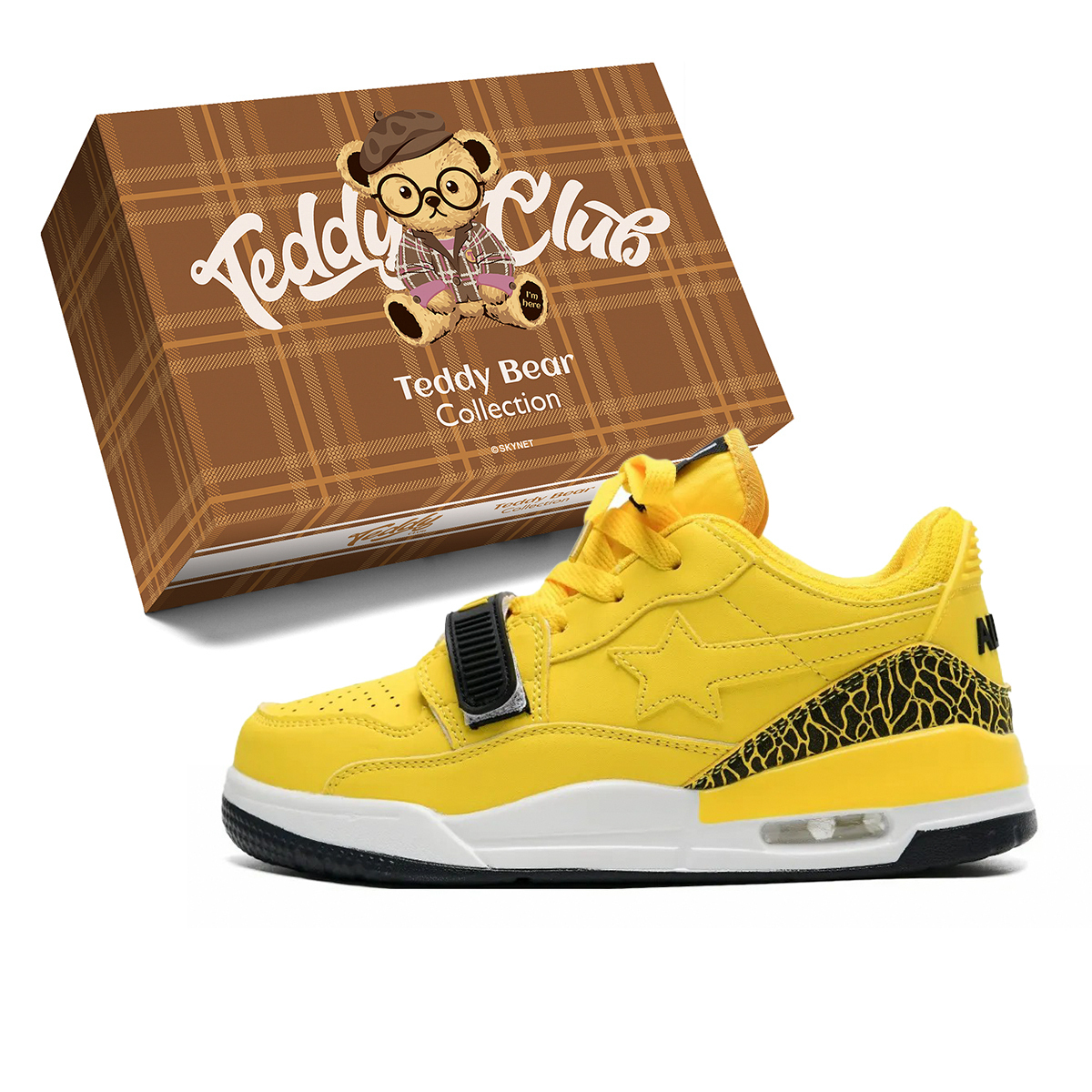 

Teddy Bear Collection Абразивостойкие легкие поддерживающие низкие скейтбордские кроссовки для увеличения роста унисекс Bumblebee, цвет Bumblebee