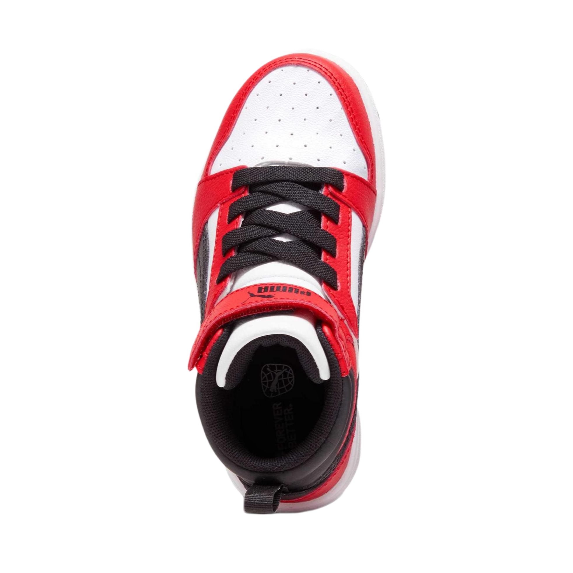 REBOUND Mid Top Детские скейтбординговые кроссовки Красный Белый Kids' PUMA — фото 4