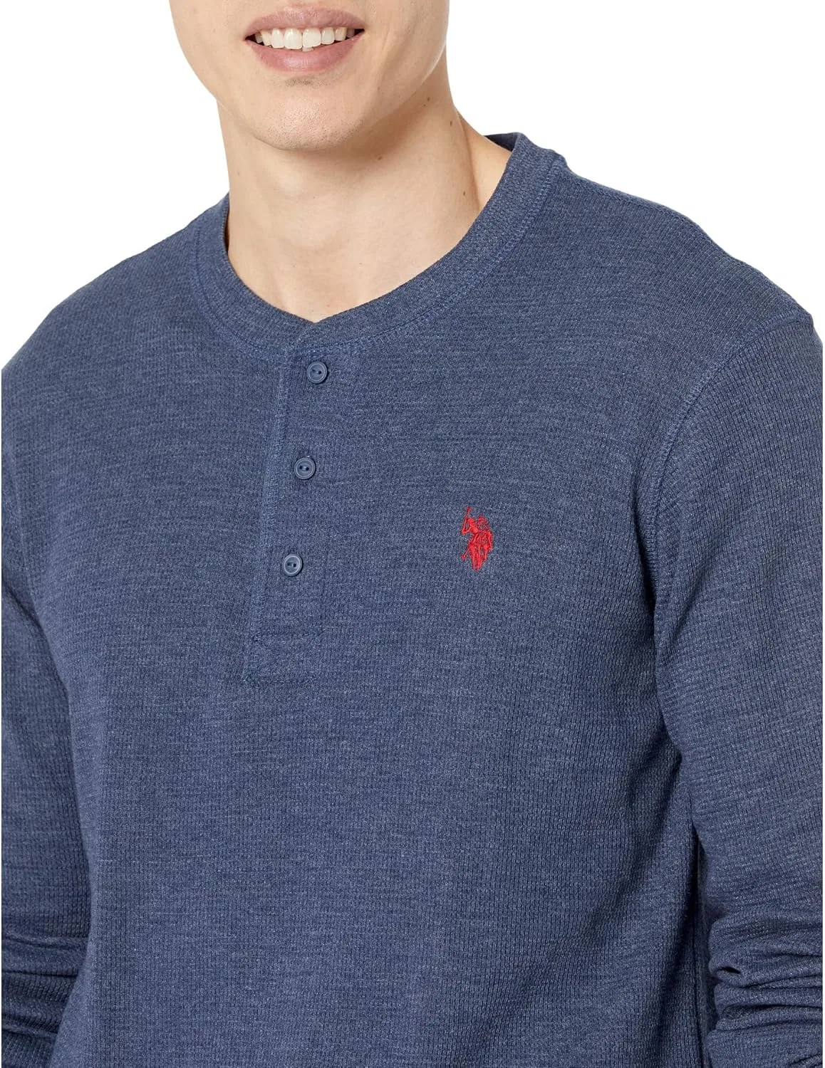 Терморубашка с длинными рукавами U.S. Polo Assn, Rinse Blue Heather — фото 3