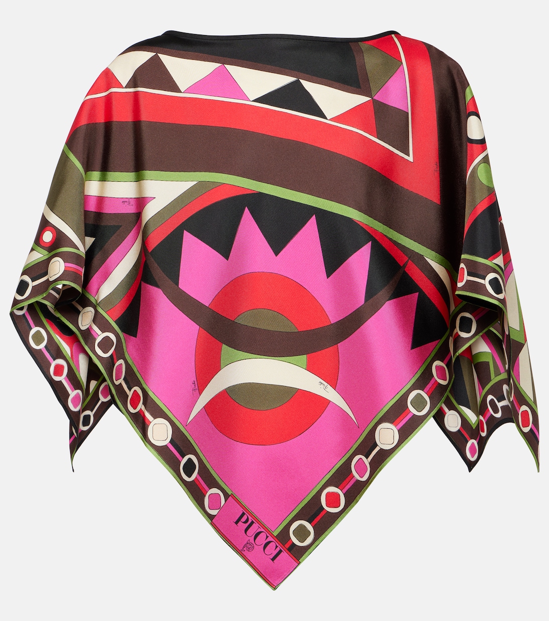

Шелковый топ Vivara Pucci, Khaki/Fuxia