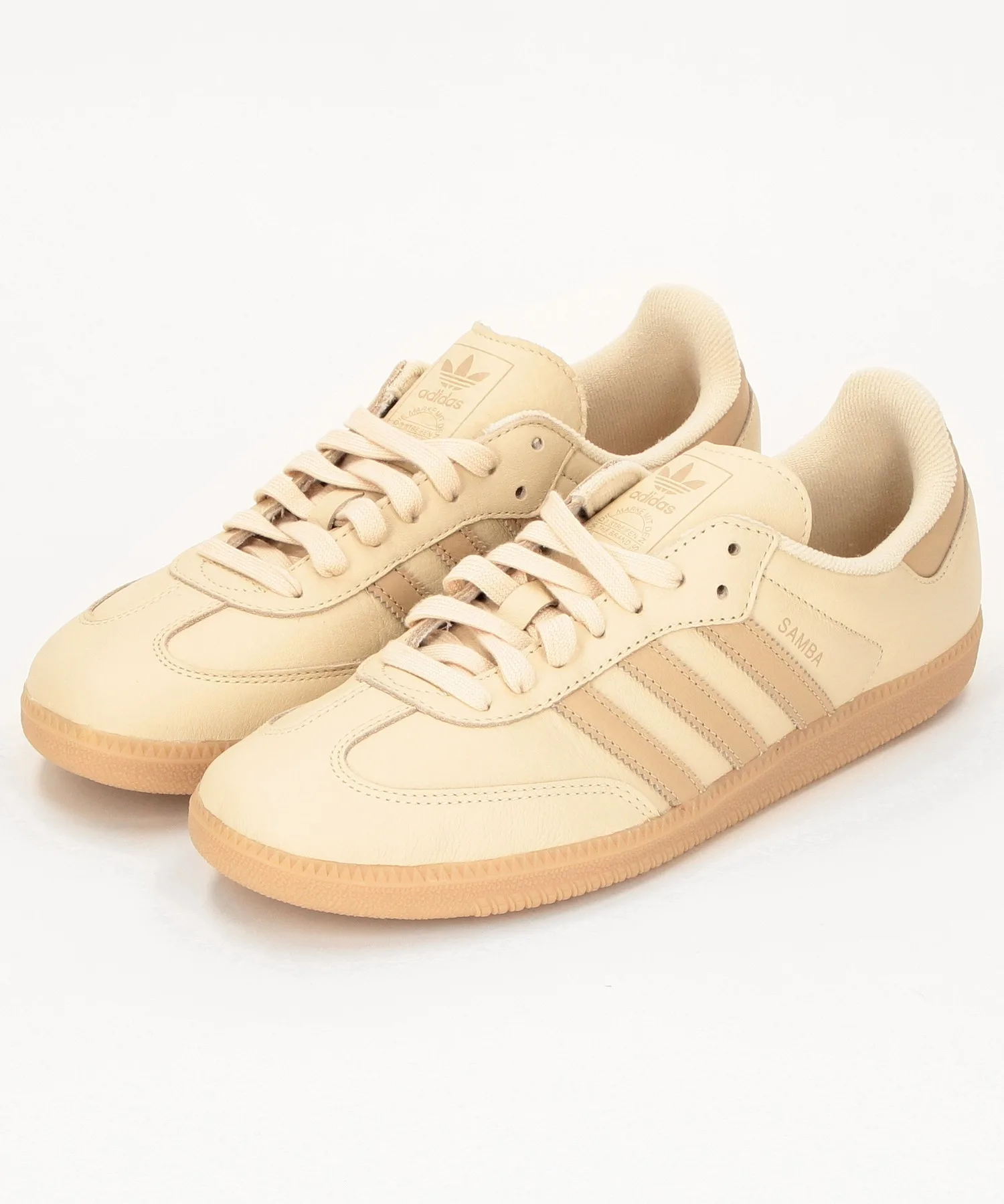 Мужские кроссовки из натуральной кожи SAMBA OG JI3208 adidas бежевые