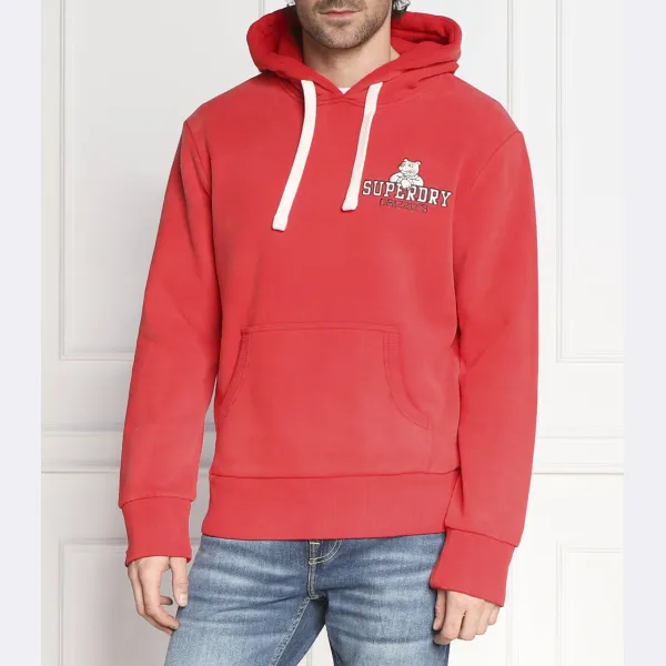 

Винтажная студенческая толстовка классического кроя Superdry, красный