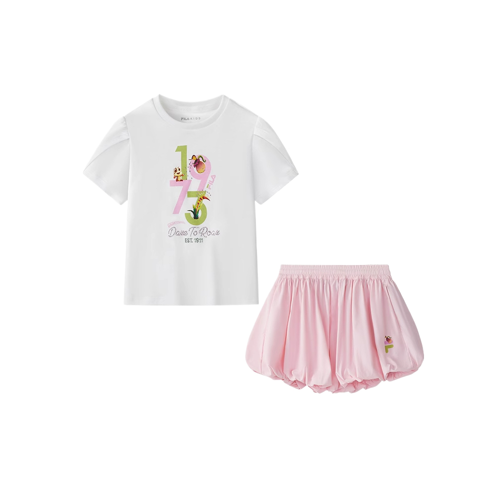 

X xiaokonglongdamaoxian, lianmingkuan повседневная спортивная одежда fw25 комплект из 2 предметов для детей 3-7 лет FILA KIDS, белый