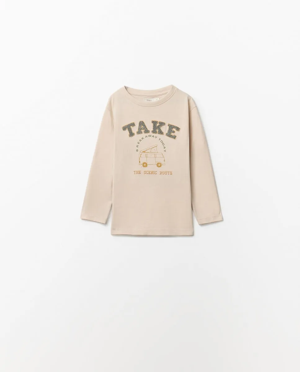 

Футболка с нашивкой-полотенцем Sfera, светло-бежевый