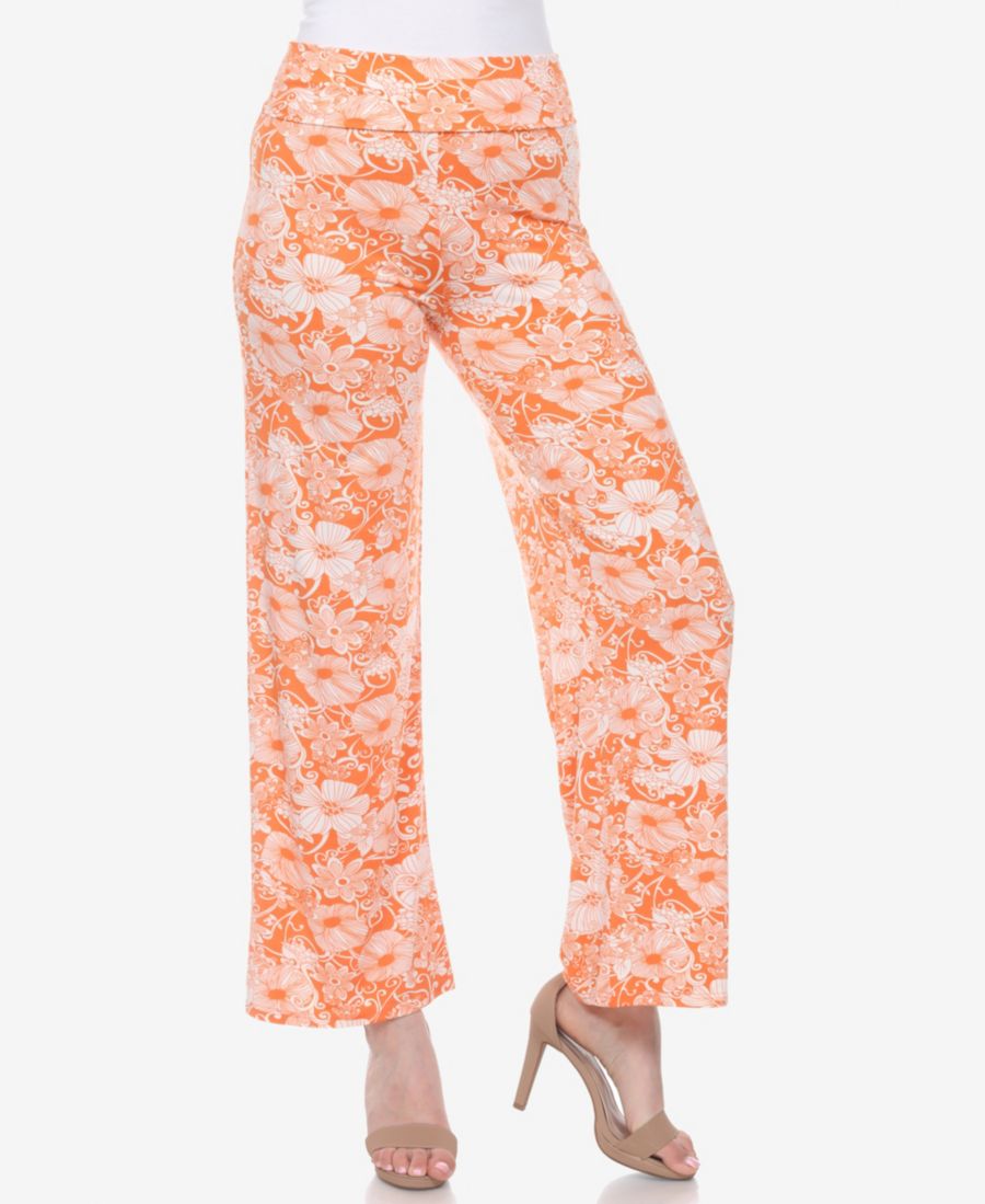 

Женские брюки-палаццо с цветочным принтом и широкими штанинами White Mark, Orange