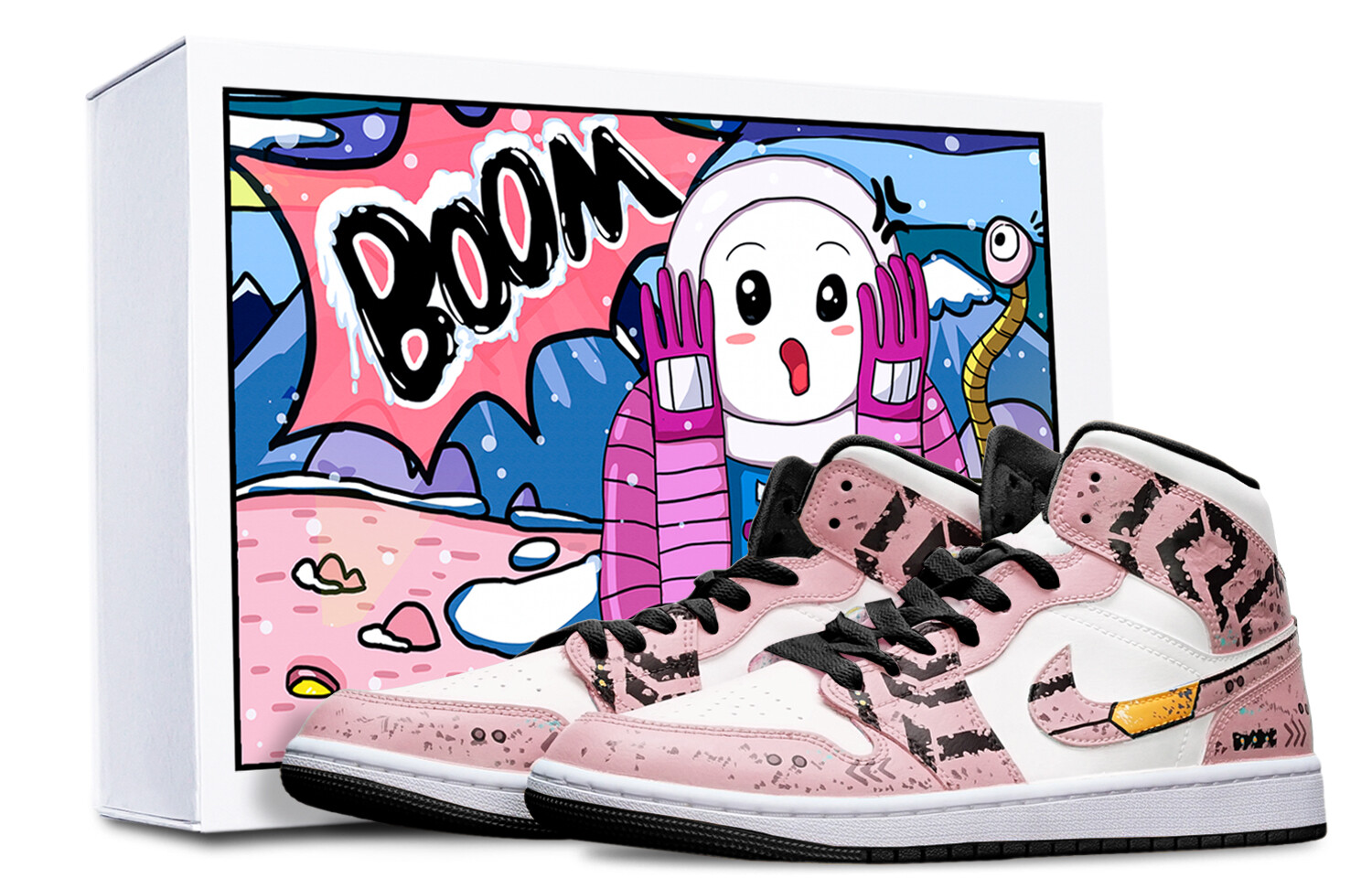 

Баскетбольные кроссовки Air 1 Vintage Unisex Mid-top Black/white/pink Jordan