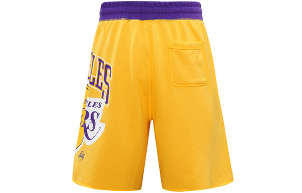 Шорты los angeles lakers баскетбольные спортивные повседневные дышащие шорты Nike, желтый — фото 3