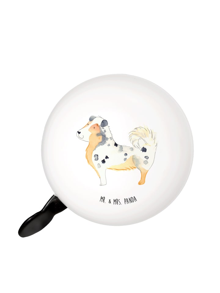 

Mr. & Mrs. Panda Велосипедный звонок для собаки породы австралийская овчарка, белый