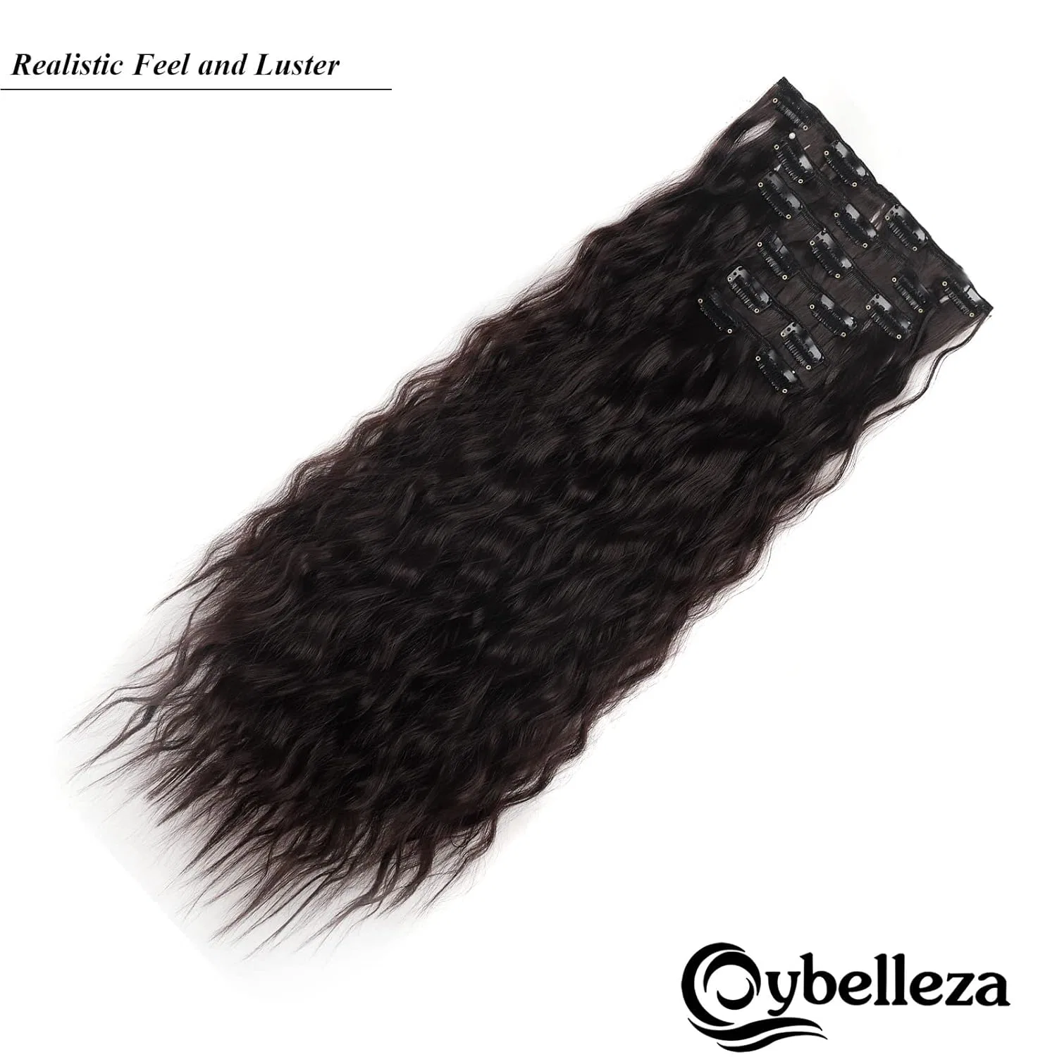 Накладные волосы на заколках 50 см, волнистые, темно-коричневые Cybelleza, Dark Brown — фото 4