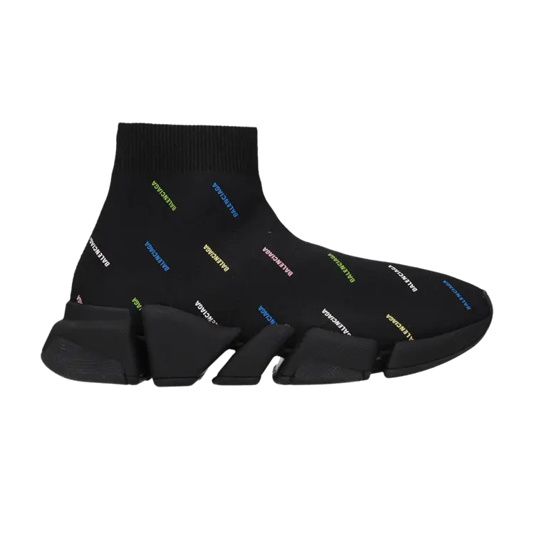 Кроссовки Balenciaga Balenciaga Wmns Speed 2.0 Sneaker 'Allover Logo - Black Multi-Color', черный