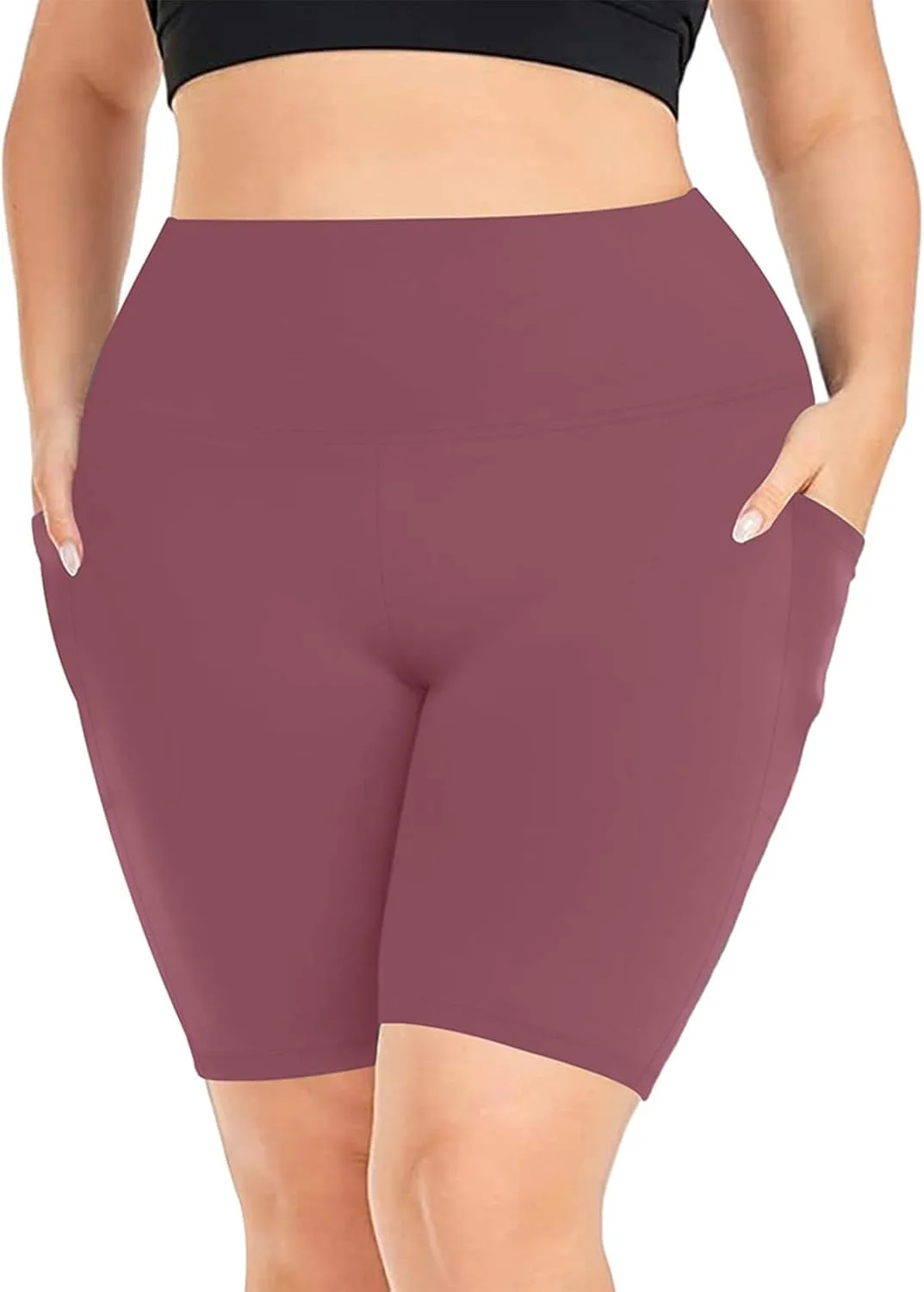 

Женские шорты для йоги Plus Size High Waist с карманами