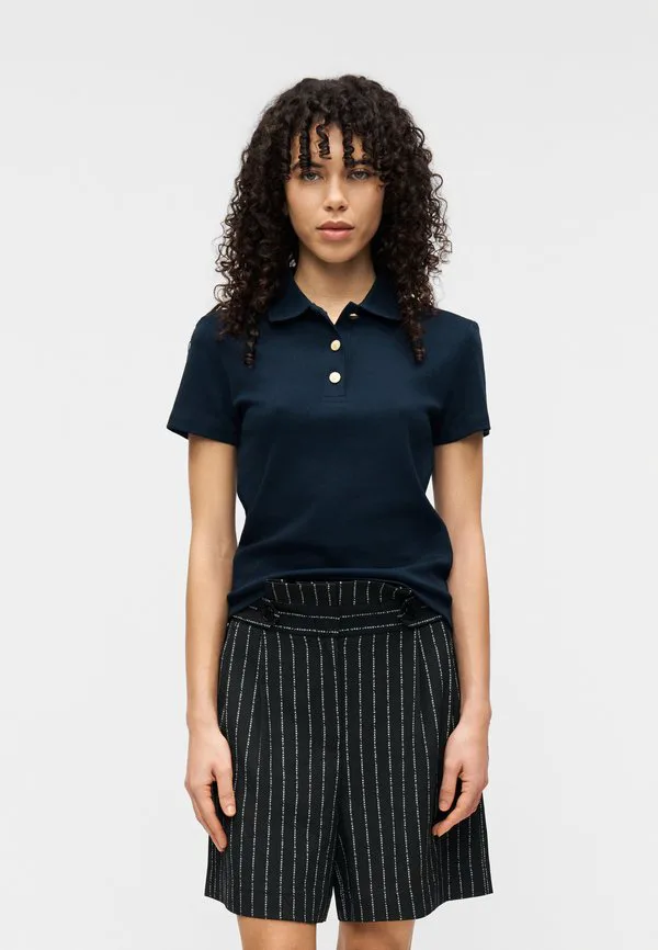 Поло-Рубашка приталенного кроя с золотистыми пуговицами Tommy Hilfiger, Dark Night Navy