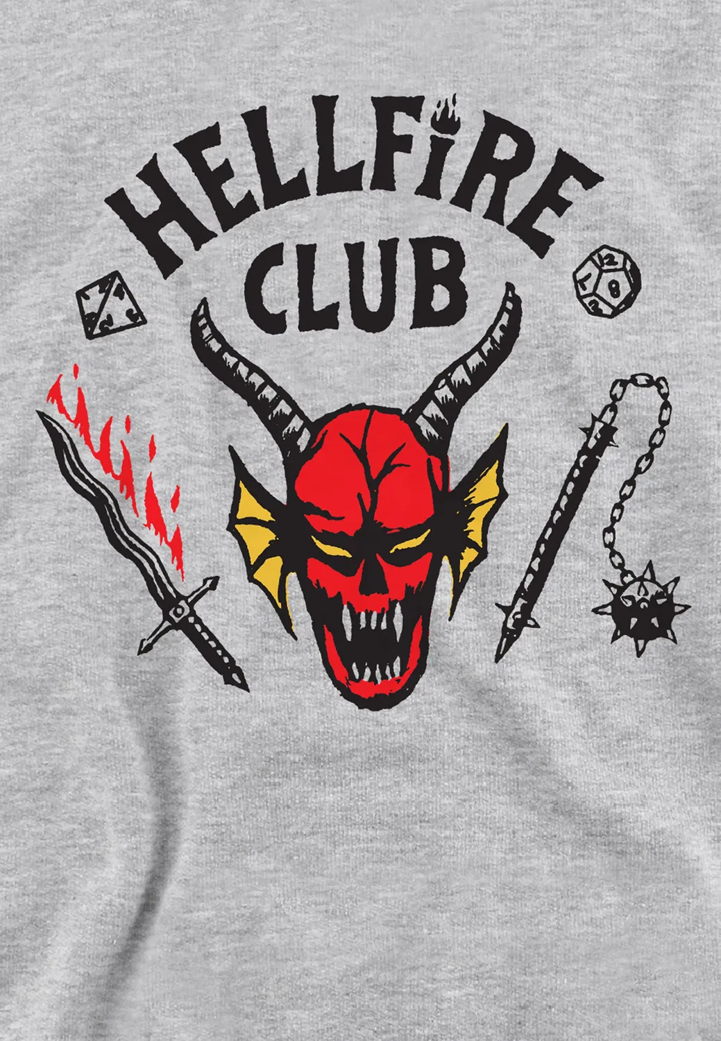 Худи детское Stranger Things Hellfire Club, светло-серый — фото 2