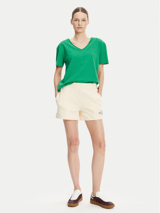 Спортивные шорты обычного кроя WW0WW45518 Tommy Hilfiger, бежевый — фото 2