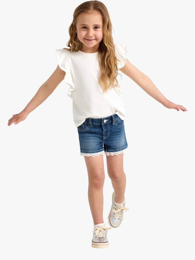 

Детские джинсовые шорты с кружевным подолом Lindex, Denim
