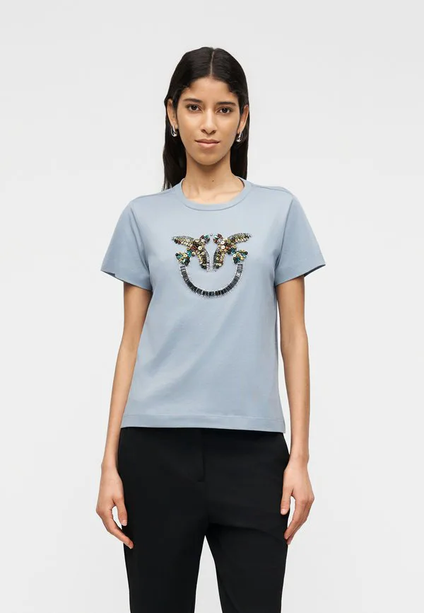 

Футболка с принтом квентина Pinko, Azzurro Arona, Розовый, Футболка с принтом квентина Pinko, Azzurro Arona