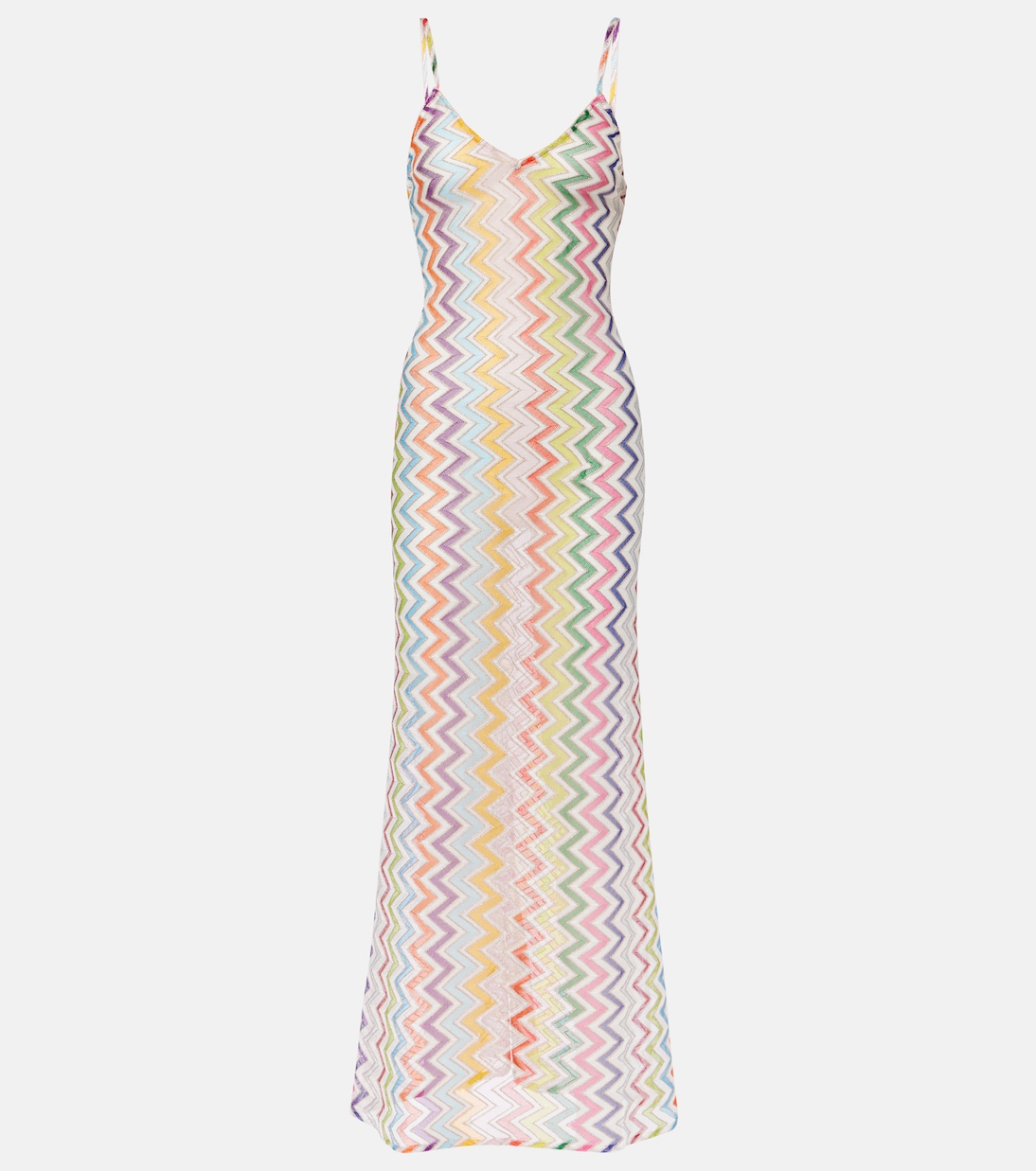 

Макси-платье с открытой спиной и зигзагообразным вырезом Missoni, Multicolor w/ White Base