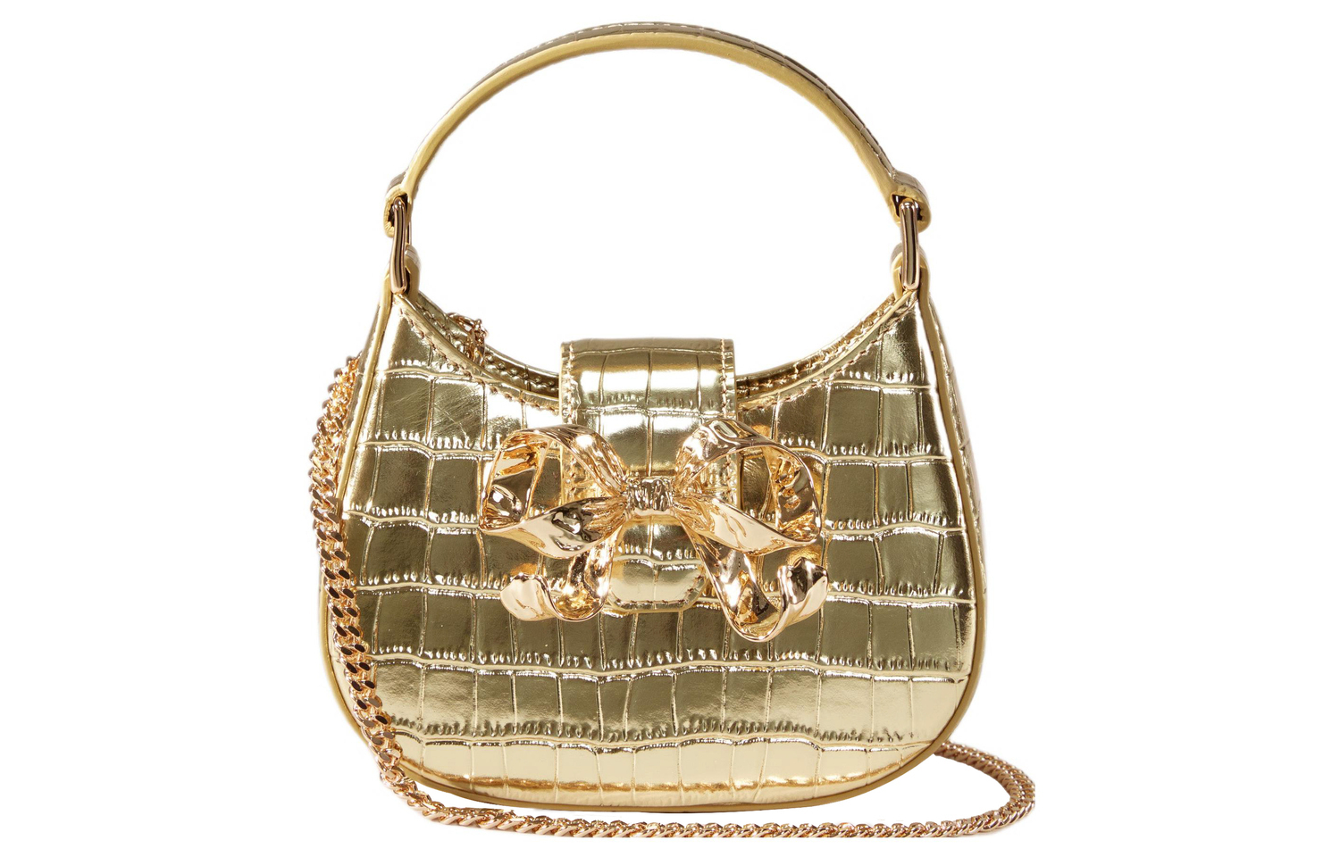 

Self-portrait Автопортрет Кожаная сумка-полумесяц из коровьей кожи Ультраминиатюрная женская сумка через плечо на поясном ремне Золотистая