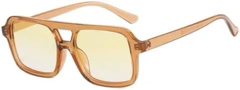 

Солнцезащитные очки в стиле ретро 2026 для женщин и мужчин, весна-лето, защита от УФ-излучения, модные винтажные прямоугольные очки с двойной перемычкой MTZJH, A11