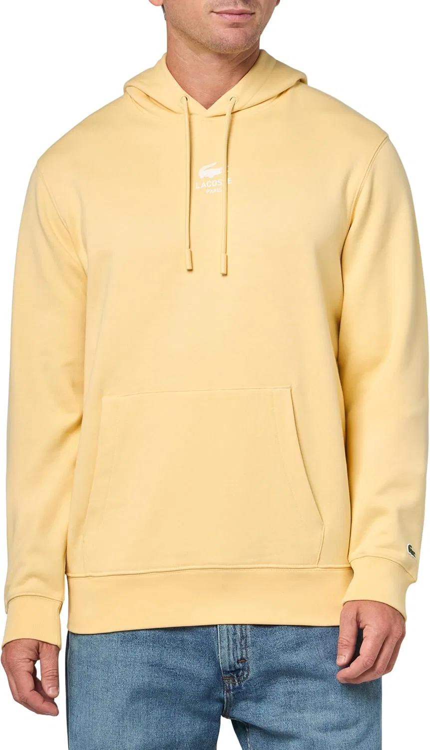 Худи мужское, хлопковый пике, Lacoste, цвет Sesame