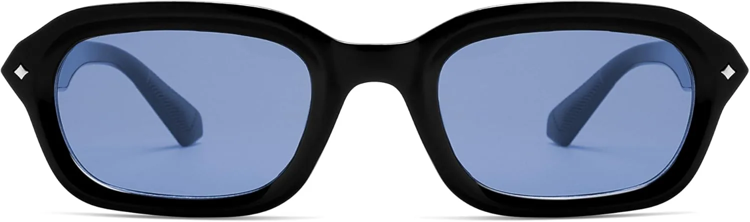 

Модные ретро-солнцезащитные очки прямоугольной формы для женщин и мужчин, в стиле 90-х, классические винтажные солнцезащитные очки AR82267 HERJOUR, Black/Blue