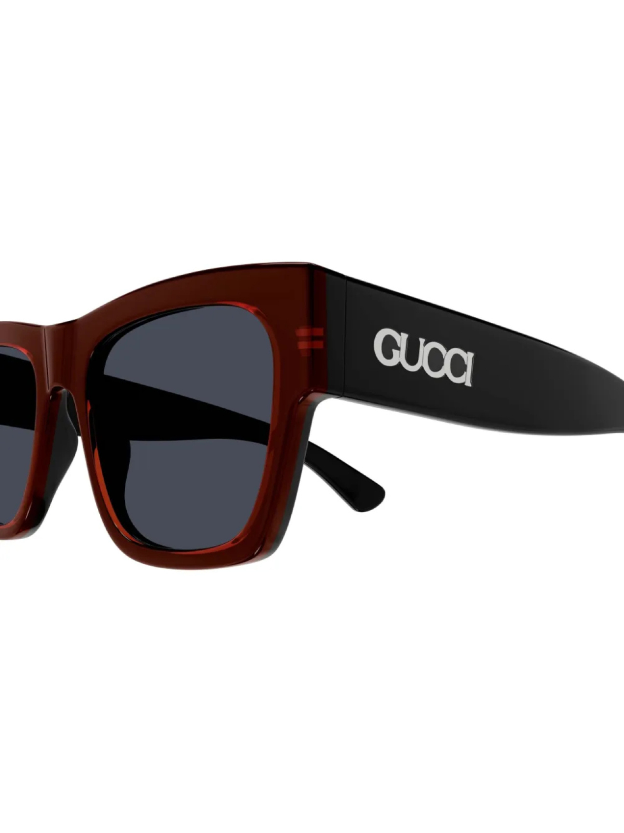 Gucci Eyewear солнцезащитные очки в квадратной оправе, красный — фото 3