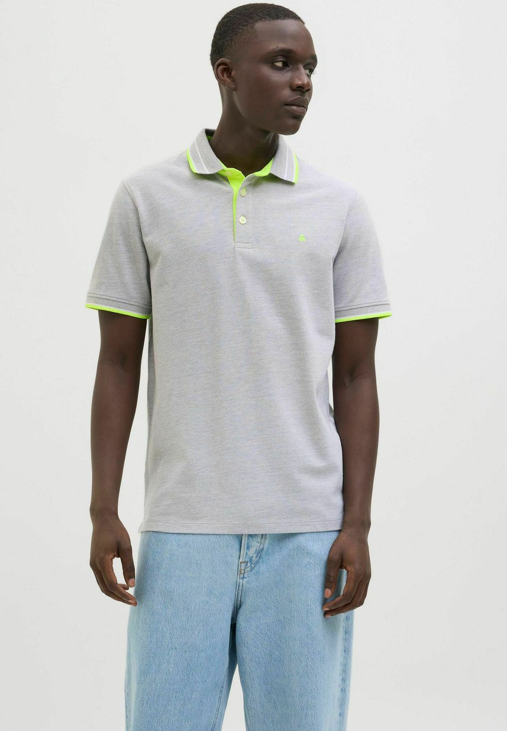 

Поло JJEPAULOS SS NOOS Jack & Jones, серый