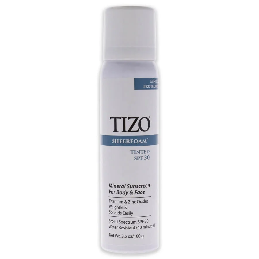 Тонирующий солнцезащитный крем для тела и лица SheerFoam SPF 30 от Tizo для всех полов - 3,5 унции — фото 2