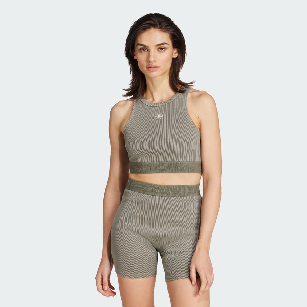 

Топ Adidas Essentials Rib Bra Top Washed, цвет Silver Pebble