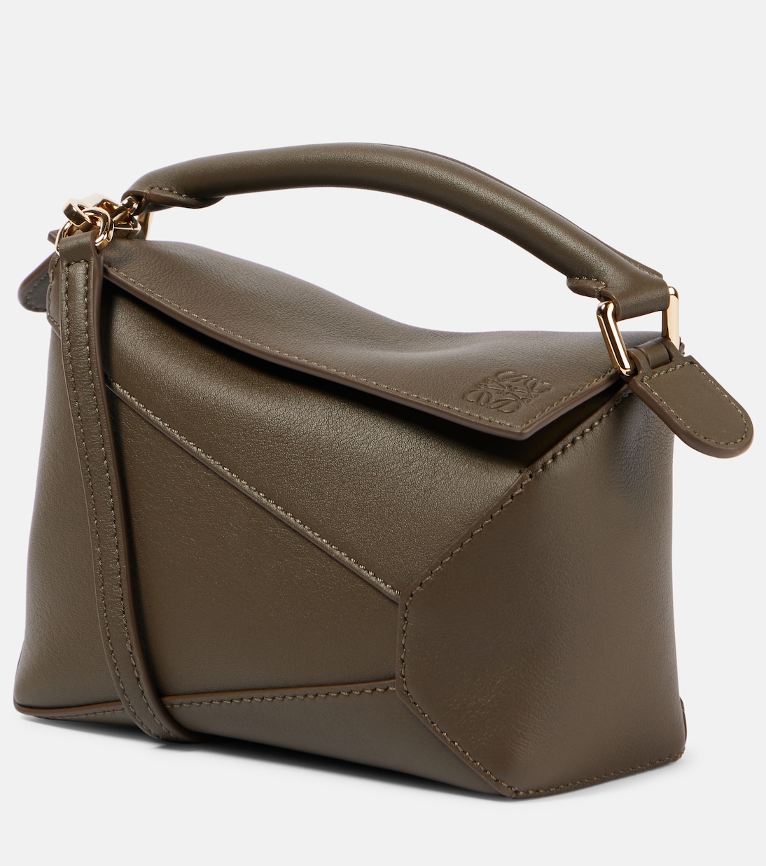 

Мини-сумка-пазл через плечо из кожи Loewe, Dark Khaki Green