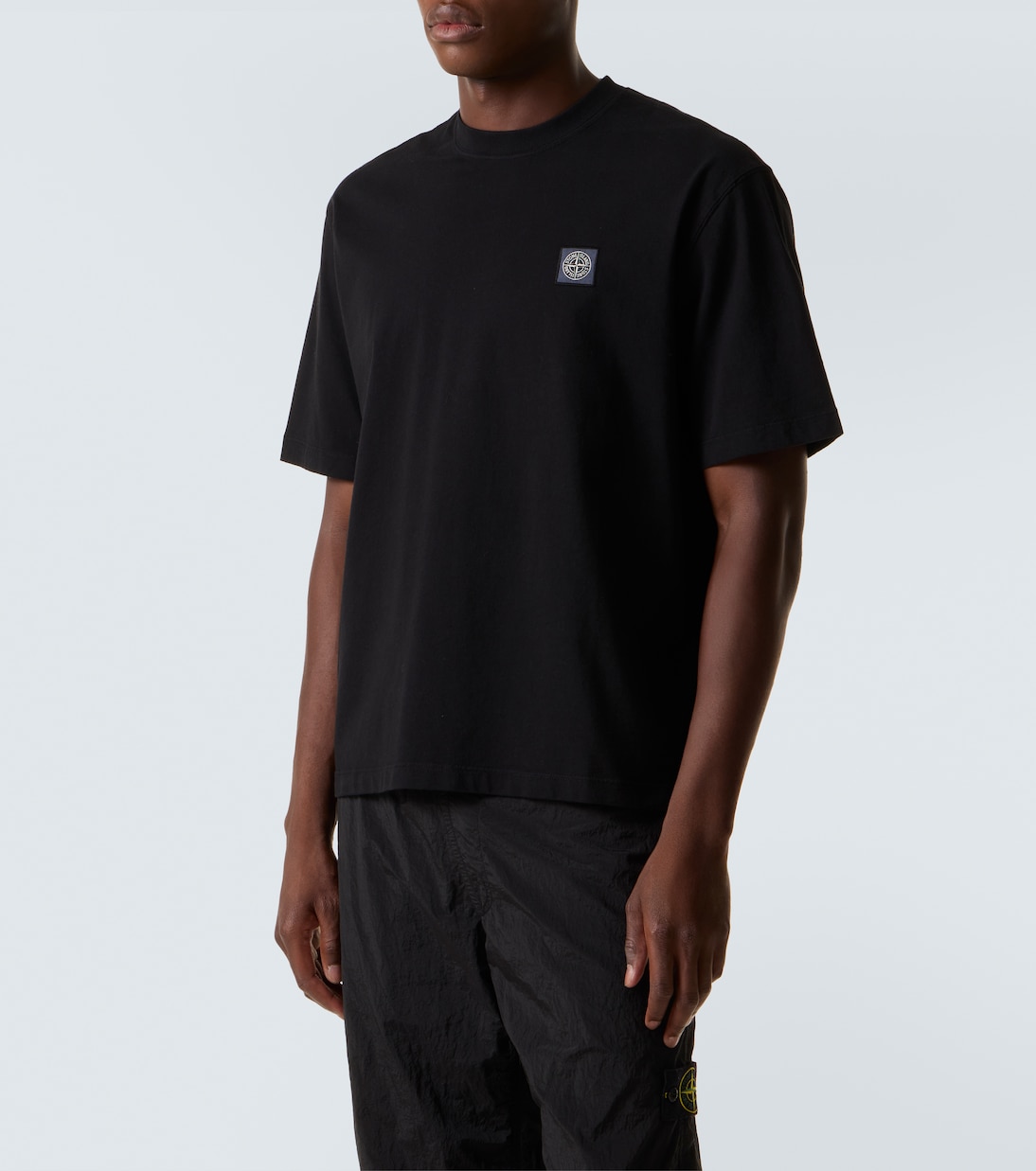 Футболка из хлопкового джерси с вышивкой Stone Island, черный — фото 3