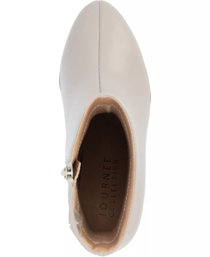 Женские ботильоны Romer Center Seam Platform Block Heel Journee Collection, коричневый/бежевый — фото 4