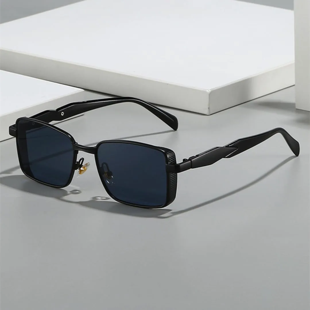 

Ретро квадратные металлические мужские солнцезащитные очки для активного отдыха, модные градиентные очки UV400 для женщин в стиле панк UATXTAU, Golden Blue Yellow