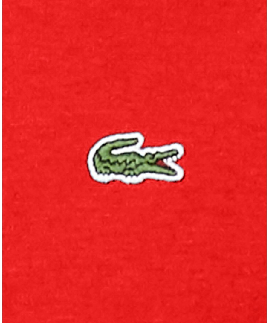 Поло-рубашка Lacoste Мужская, стандартный крой, мягкая на ощупь, красный — фото 3