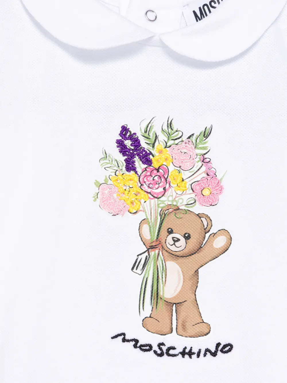 Комбинезон с принтом медвежонка Moschino Kids, белый — фото 3