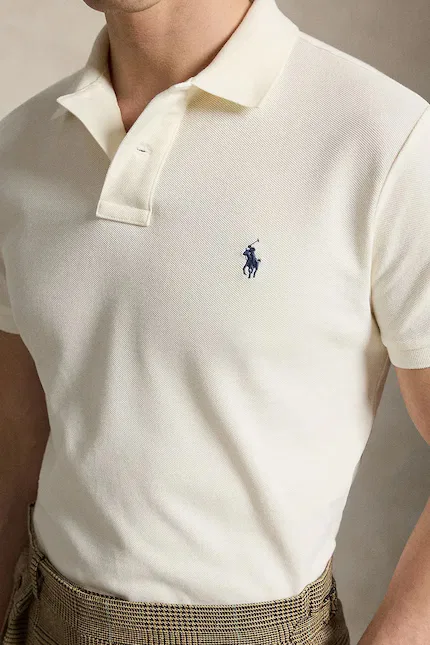Футболка-поло хлопковая Polo Ralph Lauren, бежевый — фото 4