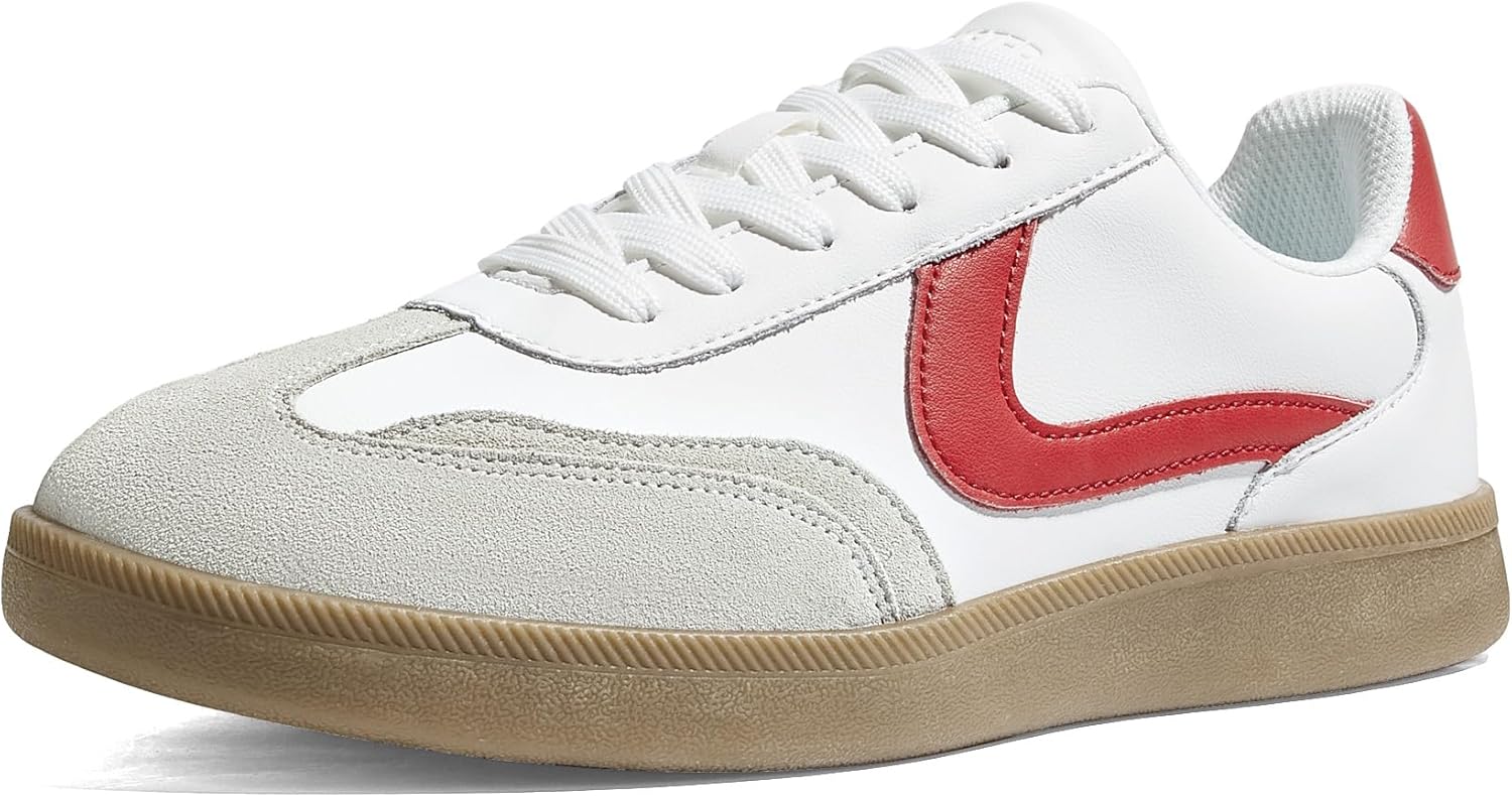 

Мужские модные кроссовки LUCKY STEP Ретро, повседневные, дышащие, для ходьбы, классические, удобные, стильные беговые кроссовки, белый/красный/серый