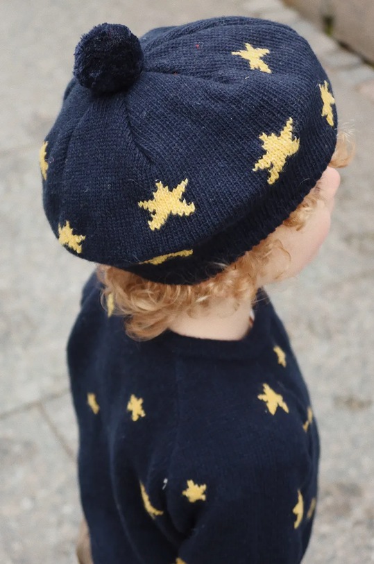 

Детский берет BELOU KNIT BERET с добавлением шерсти Konges Sløjd, темно-синий